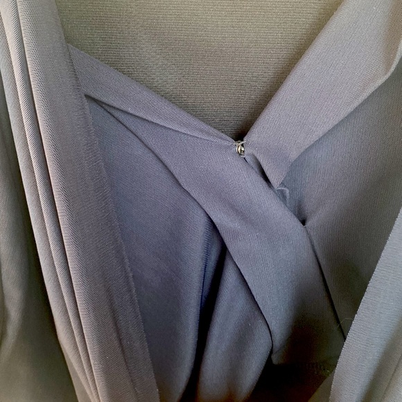 Elegant blk women’s shirt mixed material - Picture 4 of 6